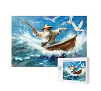 Phayah Fisherman In The Sea Puzzles For Adults 300 Pieces For Home Decor Children'S Intelligence Development Toys 15.7 X 11"
