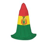 PHAYAH Flag Of Bolivia Pattern Halloween Adult Hooded Robe Cape, Women'S Men'S Halloween Dress Up Party Cosplay Costumes, Black, S