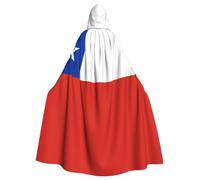 PHAYAH Flag Of Chile Long Hooded Cloak Polyester Cape Witch Halloween Costumes For Cosplay Costume Women Men