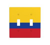 Phayah Flag of Colombia Pattern Double Light Switch Cover Plates Decorative Wall Plate Double Toggle Lightswitch Cover
