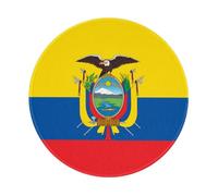 PHAYAH Flag Of Ecuador Pattern Round Gaming Mouse Pad Non-Slip Rubber Base Mouse Mat With Stitched Edge 7.9 X 7.9 In For Laptop Computer