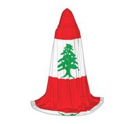 PHAYAH Flag Of Lebanon Pattern Hooded Poncho Unisex Christmas Hoodie For Cosplay Halloween Costume Party Masquerade S