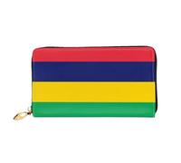 PHAYAH Flag Of Mauritius Pattern Wallet Women Leather Wallet Credit Card Holder Clutch Long Ladies Billfold