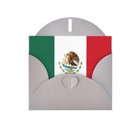 PHAYAH Flag Of Mexico Pattern Holiday Cards 10 And Ideal For Christmas, Wedding Anniversaries And Party Invitations Matching Gray Envelopes