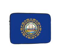 PHAYAH Flag Of New Hampshire Patterned Laptop Sleeve Bag, Shockproof Slim Laptop Bag Briefcase Carrying Laptop Cover, Black, 25.40 cm