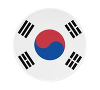PHAYAH Flag Of Republic Of Korea Pattern Round Gaming Mouse Pad Non-Slip Rubber Base Mouse Mat With Stitched Edge 7.9 X 7.9 In For Laptop Computer