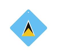Phayah Flag Of Saint Lucia Pattern Lavender Scent Car Aroma Square Hanging Fragrance Tablet Car Interior Fragrance Freshener 6p