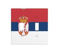 Phayah Flag of Serbia Pattern Light Switch Cover Decorative Double Toggle Wall Plate Outlet Cover for Bedroom Living Room 4.5 X 4.5 in