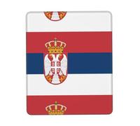 Phayah Flag of Serbia Pattern Mouse Pad Waterproof Surface & Non-Slip Rubber Base with Stitched Edges Gaming Mouse Mat for Laptop 7 X 8.6 in