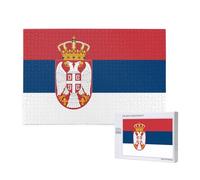 Phayah Flag of Serbia Pattern Puzzle Unique Jigsaw Wall Art Picture for Home Decoration 1000 Pcs