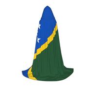 PHAYAH Flag Of Solomon Islands Pattern Hooded Cloak Cape Witch Halloween Costumes For Cosplay Costume Masquerade Women Men Robe L