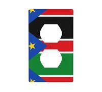 Phayah Flag of South Sudan Pattern Outlet Covers Plate Receptacle Duplex Light Switch Cover Plate for Kitchen Bathroom Bedroom Farmhouse Decor