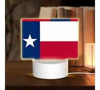 PHAYAH Flag of Texas Pattern Night Light Rectangle Led Ligh Base with USB Cable Adjustable 3 Colors for Adults Child Room Bedroom