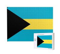 Phayah Flag of The Bahamas Puzzles 500 Piece for Jigsaw Puzzle Wooden Puzzle for Family Friend Home Decor Wall Art 20.4 X 15 in