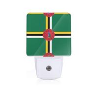 PHAYAH Flag of The Commonwealth of Dominica Pattern Night Light, Auto Sensor Night Led Lamp for Stairway/Hallway/Bedroom 0.5w Nightlight Sleep Friendly