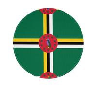 PHAYAH Flag Of The Commonwealth Of Dominica Pattern Round Gaming Mouse Pad 7.9x7.9 In With Seamed Edges Foldable Desktop Mouse Pad, Laptop Mouse Pad