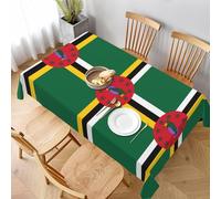 PHAYAH Flag Of The Commonwealth Of Dominica Pattern Tablecloth 60x90in Water And Resistant Easy Care Table Cloth For Party Buffet Family Gatherings Cafes