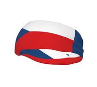 Phayah Flag Of The Czech Republic Pattern Sports Headband Moisture Wicking Sweatband For Men Women Running Cycling Yoga Fitness Workout