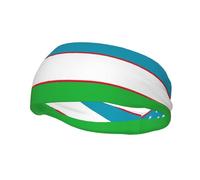 Phayah Flag Of The Republic Of Uzbekistan Pattern Sports Headband Moisture Wicking Sweatband For Men Women Running Cycling Yoga Fitness Workout