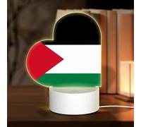 Phayah Flag of The State of Palestine Pattern 3D Led Light Lamp USB Cable Adjustable 3 Modes Base Show Stand for Christmas Room Restaurant Bar Shop