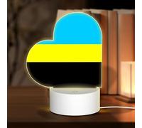PHAYAH Flag of The Sultanate of Burongan Pattern Night Light Heart Shape Led Ligh Base with USB Cable Adjustable 3 Colors for Adults Child Room Bedroom