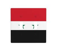 Phayah Flag of The Syrian Arab Republic Pattern Light Switch Cover Decorative Double Toggle Wall Plate Outlet Cover for Bedroom Living Room 4.5 X 4.5 in