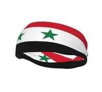 Phayah Flag Of The Syrian Arab Republic Pattern Sports Headband Moisture Wicking Sweatband For Men Women Running Cycling Yoga Fitness Workout