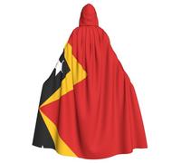 PHAYAH Flag Of Timor-Leste Adult Hooded Cloak Neutral Hooded Cloak Masquerade Cosplay Halloween Witch Cloak Christmas Party Robe