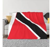 PHAYAH Flag Of Trinidad And Tobago Pattern Flannel Blanket Plush Fluffy 80"X60" For Sofa Bed Couch, Movie Night, Camping, And Trave