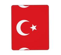 PHAYAH Flag Of Turkey Pattern Mouse Pad With Non Slip Rubber Base Gaming With Stitched Edge, Mousepad For Laptop, Computer, Office 7 X 8.6 In