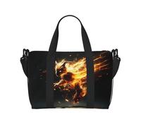 Phayah Flaming Fox Travel Duffel Bag Handbag Carry-On Luggage Bag Overnight Foldable Unisex Airline Travel Personal Items Bag