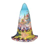 PHAYAH Flock Of Turkeys. Pattern Hooded Poncho Unisex Christmas Hoodie For Cosplay Halloween Costume Party Masquerade Small