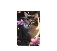 Phayah Flower Cat Pattern Lavender Scent Car Aroma Rectangle Hanging Fragrance Tablet Car Interior Fragrance Freshener 4p