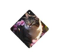 Phayah Flower Cat Pattern Lavender Scent Car Aroma Square Hanging Fragrance Tablet Car Interior Fragrance Freshener 4p