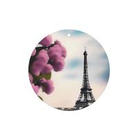 Phayah Flower Eiffel Tower Pattern Lavender Scent Car Air Freshener Round Shape Card Hanging Hanging Scented Card 6 Pcs For Cars Closet Shoe