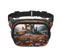 Phayah Flower Sea Outside The Castle Pattern Fanny Waist Packs For Men Women, Waist Bag Hip Pack For Travel Hiking Running Outdoor Sports