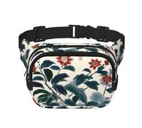 Phayah Flower With Green Leaves Men Women Hip Bum Bag With Adjustable Strap For Outdoors Workout Traveling Casual Running Hiking Cycling