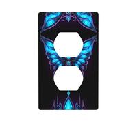 Phayah Fluorescent Butterfly Pattern Outlet Covers Wall Plate Receptacle Duplex Light Switch Cover Plate Single Dual Plug Electrical Switchplate