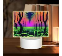 PHAYAH Fluorescent Forest Pattern Rectangle Acrylic Night Light Adult Baby Room Light White Light Warm Light Warm White Light
