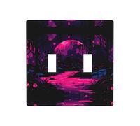 Phayah Fluorescent Vine Forest Pattern Double Toggle Light Switch Plates Outlet Covers Decorative For Bathroom Bedroom Kitchen 4.5 X 4.5 Inch