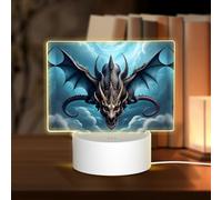 PHAYAH Flying Dragon Pattern Rectangle Acrylic Night Light Adult Baby Room Light White Light Warm Light Warm White Light