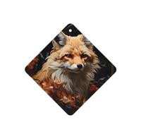 Phayah Fox And Flowers Pattern Lavender Scent Car Aroma Square Hanging Fragrance Tablet Car Interior Fragrance Freshener 4p