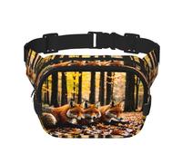 Phayah Fox In Fallen Leaves Waist Pack Bag,Fanny Pack For Men,Women, Workout Traveling Casual Running Hiking Cycling, Bum Bag