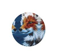 Phayah Fox Painted Art Pattern Lavender Scent Car Air Freshener Round Shape Card Hanging Hanging Scented Card 6 Pcs For Cars Closet Drawer Eliminate