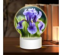 PHAYAH French National Flower Pattern Round Decorative Night Lights with USB Plug in Table Lamp with 3 Light Modes Adjustable for Bedroom Living Room Cafe