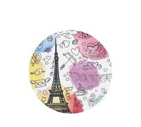 Phayah French Paris Tour Eiffel Tower Pattern Lavender Scent Car Air Freshener Round Shape Card Hanging Hanging Scented Card 4 Pcs For Cars Closet Drawer Eliminate