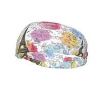PHAYAH French Paris Tour Eiffel Tower pattern Sports headband suitable for running yoga basketball elastic moisture band