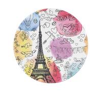 PHAYAH French Paris Tour Eiffel Tower Round Non-Slip Rubber Mouse Pad- Durable And Comfortable For Office, Gaming, And Learning 8in1 Pc