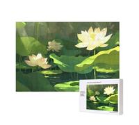 Phayah Frog Under Lotus Leaf Puzzles For Adults 300 Pieces For Home Decor Children'S Intelligence Development Toys 15.7 X 11"