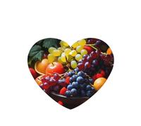 Phayah Fruit Pile Pattern Lavender Scent Car Aroma Heart Shape Hanging Fragrance Tablet Car Interior Fragrance Freshener 4p